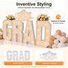 LED GRAD Light Up Letters with Graduation Cap Sign, Foam Board Party Decor for Photo Booth, College Celebration Decoration