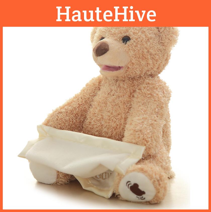 Забавное плюшевое одеяло с мишкой Тедди «Ку-ку» для детей, идеально для смеха и игр