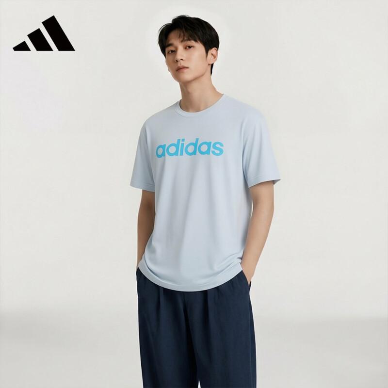 adidas Мужская дышащая футболка с круглым вырезом для занятий спортом