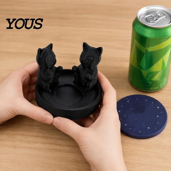 Прочная фигурка кошки Подарок 3D-печатный подсвечник, Эстетичный настольный декор с матовой шлифовкой, Интегрированная устойчивая гладкая изогнутая скульптура, Декор для дома