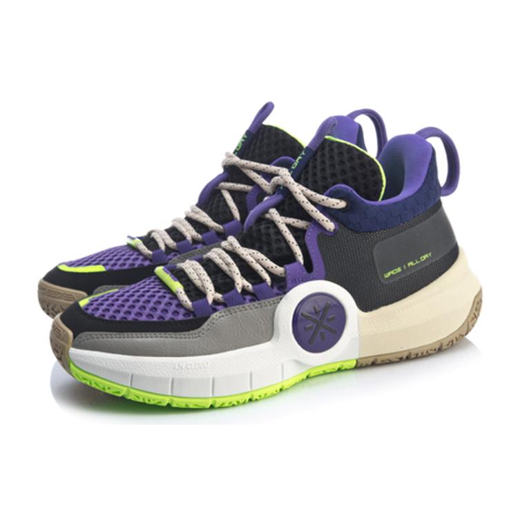Li Ning ALL DAY 4 ALL DAY 4 Пэчворк Амортизация Нескользящая Средняя высота Баскетбольные кроссовки Мужские кроссовки ABPP025-7