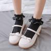 Lolita Style Japanese Kawaii Women Socks Cute Frilly Ruffle Socks Solid White Black Mesh Lace Girls Sweet Harajuku Short Socks