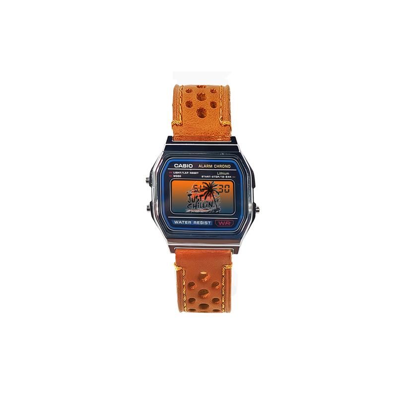 Casio Индивидуальные часы модифицированная серия Кольцо из сианьского обсидиана серебристый пластиковый корпус модные трендовые часы A158WA-1 модифицированные Кварцевые A158WA-1