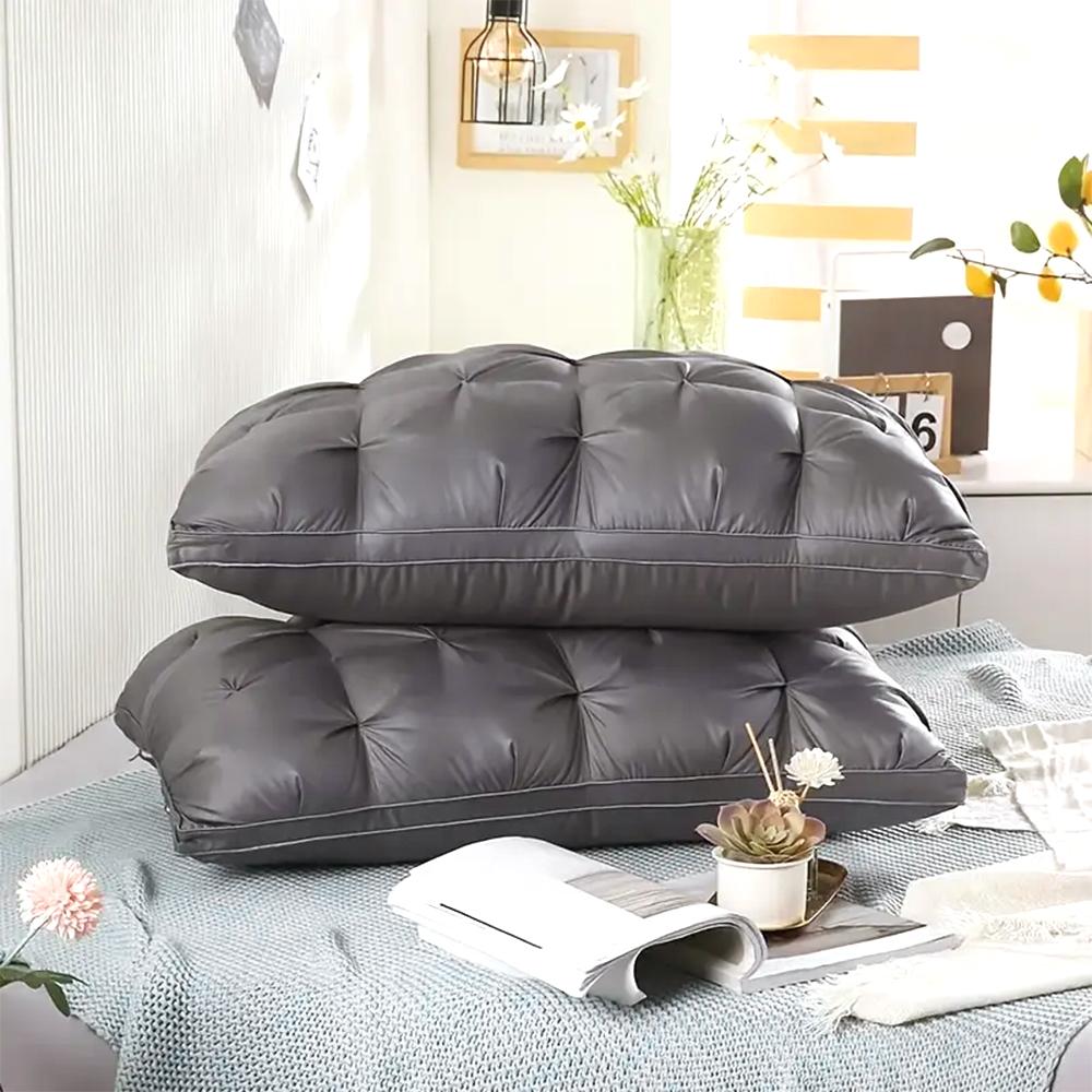 1/2-Pack 3D Bread-Shaped White Pleated Pillow – Ergonomic Neck & Spine Support, Moisture-Wicking, Ideal for Relaxing Sleep, Bedroom, 74×48cm