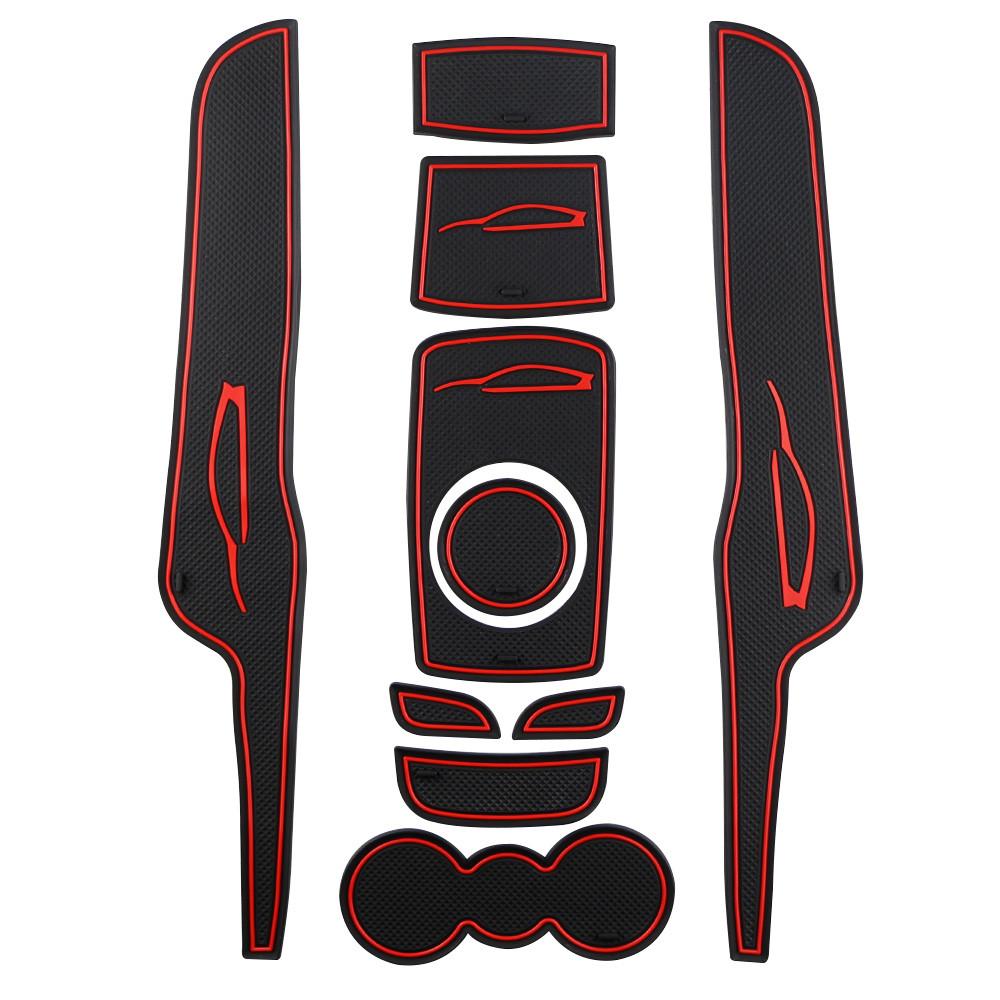 Rubber Door Groove Mat for Ford Fiesta MK7 2009-2015 Cup Cushion Gate Slot Coaster Inner Dust-proof Sticke Pad Auto Acc.