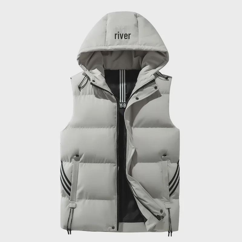 Мужской модный корейский стиль однотонный пуховый хлопковый жилет - свободный жилет осень/зима