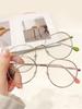 Fashion Korean Style Round Women Glasses Computer Frame Metal Anti Blue Light Spectacles Eyeglasses