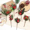 1/3Pcs Artificial Christmas Red Berry Pine Cones Flowers For Winter Home Room Decor New Year Gifts Christmas Tree Decoration