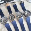 Couple Quartz Sports Watch Hollow Design Luminous Waterproof Silicone Strap Wristwatch Daily Wear