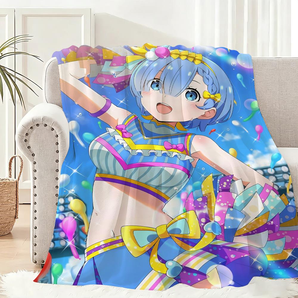 ReZero Anime Throw Lightweight 240g Flannel Blanket Soft Skin-friendly for Summer Cooling