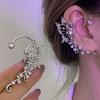 Ear Cuff Korean Style Hollow Out Lustrous Without Piercing Temperament Butterfly Elf Inlaid Rhinestone