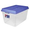 72 Quart Clear Plastic Storage Bin with Blue HI-RISE Lid, Adult