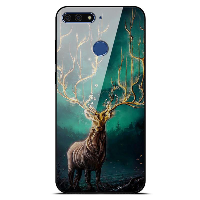 Honor 7C Case Tempered Glass Back Cover For Huawei Honor 7C AUM-L41 Case Honor 7A Pro Soft Bumper On Honor 7 C Honor 7A Case