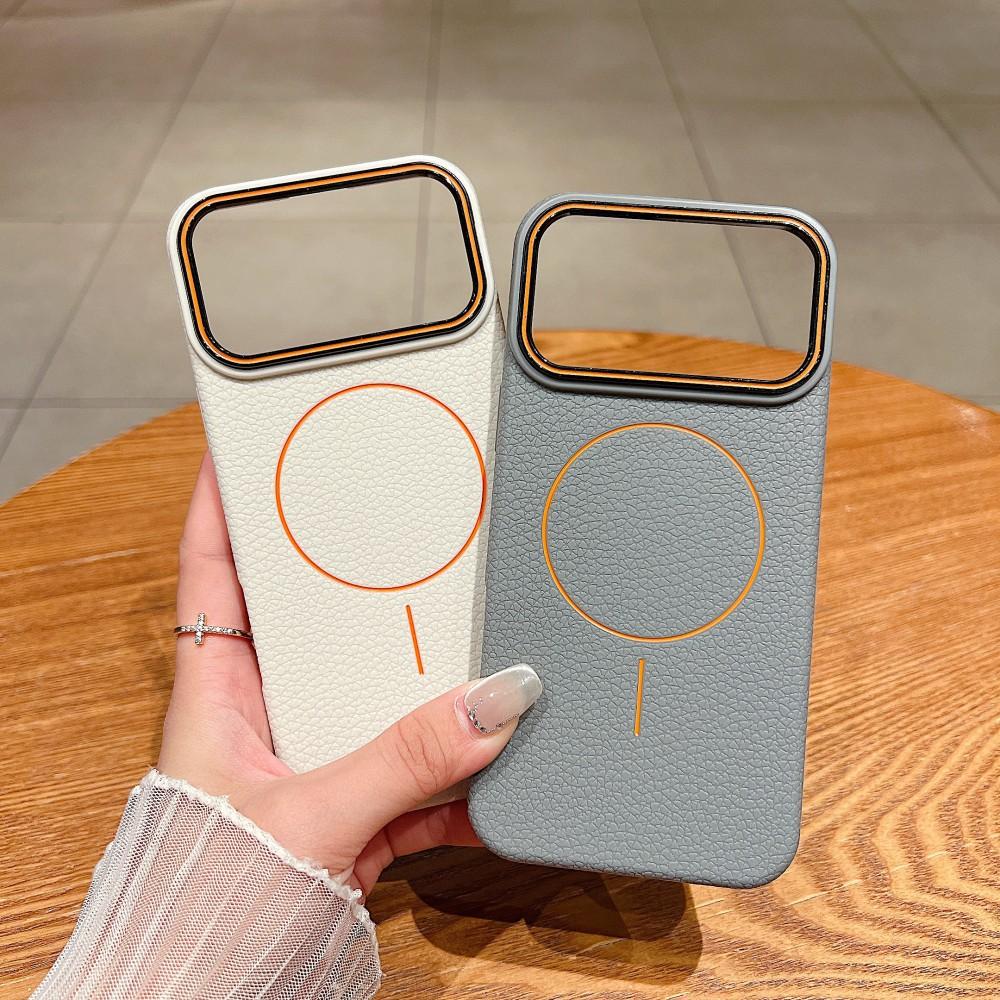 Кожаный чехол для телефона Apple 17 Promax для IPhone 16 Роскошная магнитная защитная крышка 15 Противоударный чехол