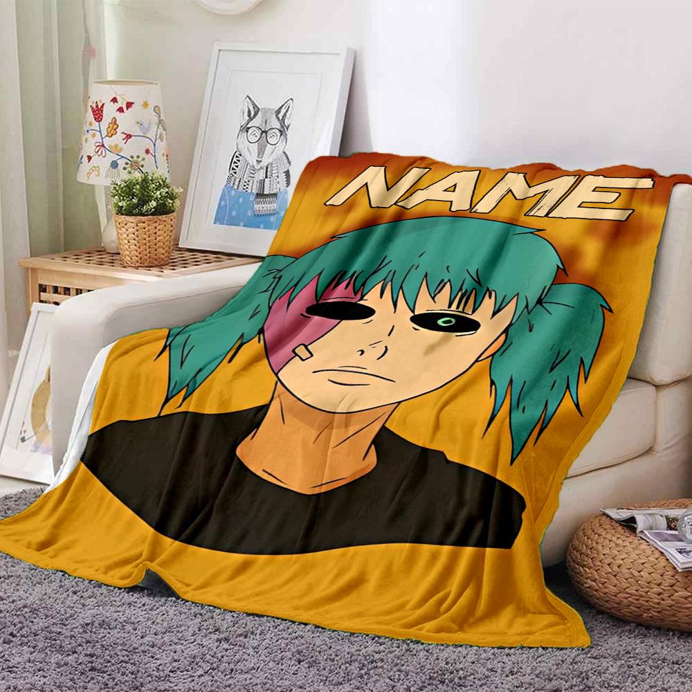 Customiz Name Personality Sally Face Blanket Soft &Warm Sofa Office Bed Travel Lunch Break Blanket, Gift Suitable All Seasons