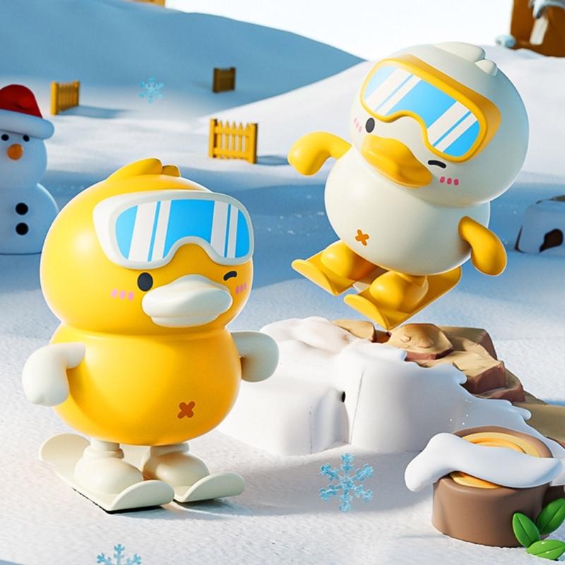 Jumping Snowsports Duck Wind Up Mechanical Toy With Dynamic Movement Safe For Children Creative Toy Pretend Play