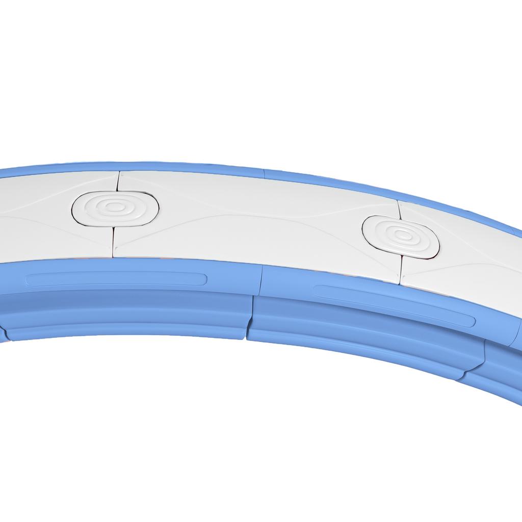 Smart Weighted Hula Hoop, Massage Hula Ring w/ 16 Detachable Knots, 360 degrees Auto-Rotating Ball, Digital Counter Light Blue