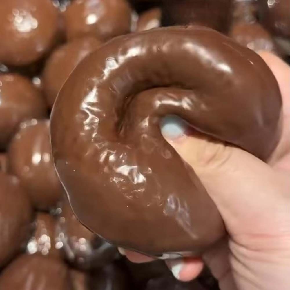 Round Blocks Filled Chocolate Pie Squishy Shapeable Sensory Fidget Ball Children Gifts