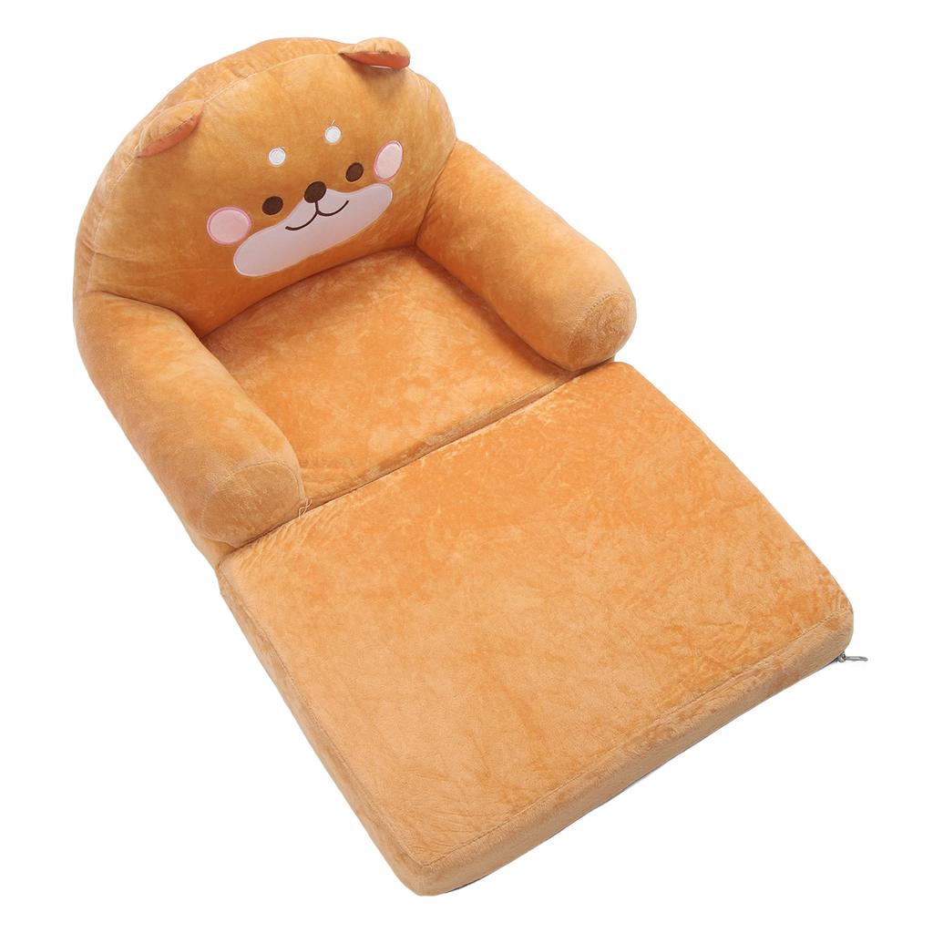 Kids Chair Couch Cartoon Folding Cute Couch Portable Sofa Chair for Home Schools Brown Puppy 2
