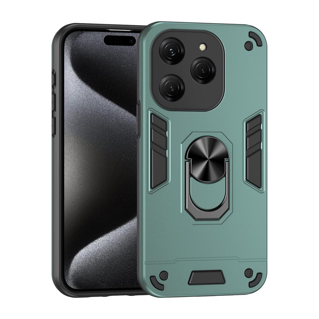 Чехол для Tecno Spark 20 Pro KJ6 с магнитной металлической подставкой-кольцом, ТПУ каркас, пластиковая ударопрочная защитная крышка для телефона Fundas