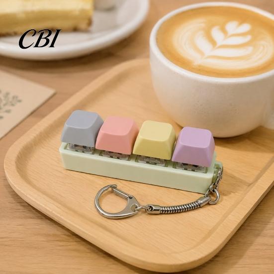 Anxiety Relief Finger Toy 3/4-Keys Keyboard Fidget Toy, Stress Push Button Sensory Gadget Clicker Keychain, Pocket Size Mechanical Portable