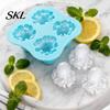 Unique Shaped Ice Cubes Octopus Cube Tray Mold, 4 Grid Maker, Food Grade Flexible TPR Soft Easy Release for Jelly Chocolate Drinks And Cocktails Small