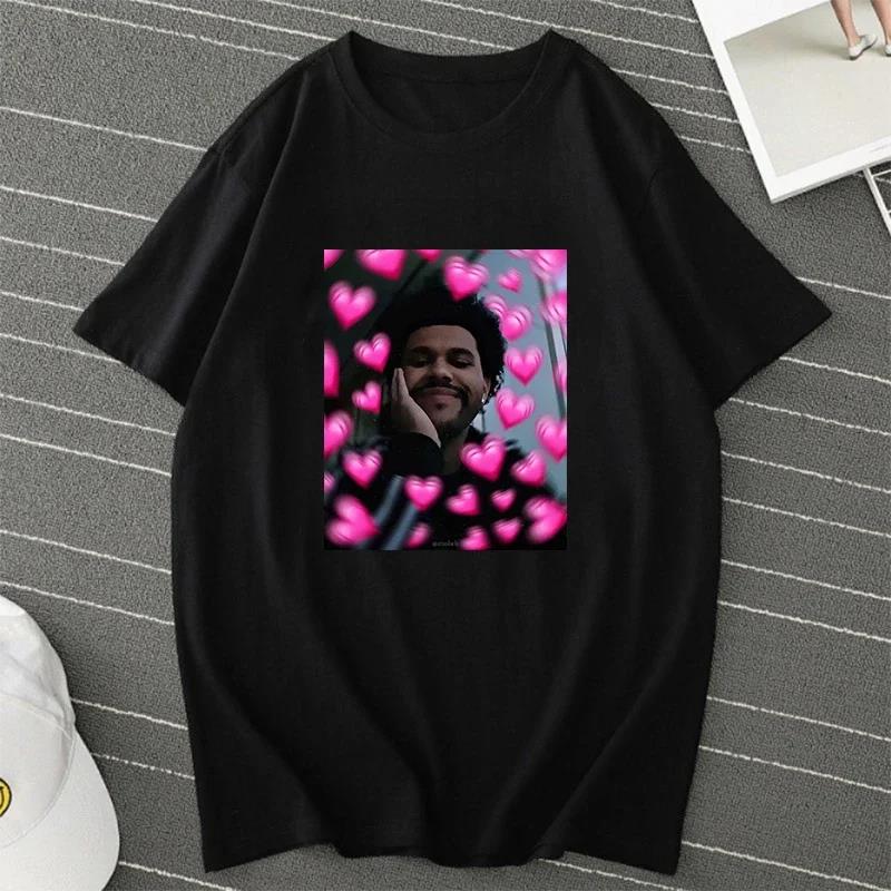 Футболка с графическим принтом The Weeknd Винтаж 90-х Унисекс Женская Хип-хоп Уличная Одежда Короткий Рукав Большого Размера Футболка Унисекс
