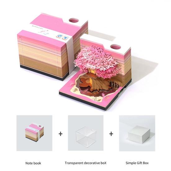 3D Tree House блокнот бумажная скульптура модель гладкий письменный стол календарь семейный блокнот для заметок с