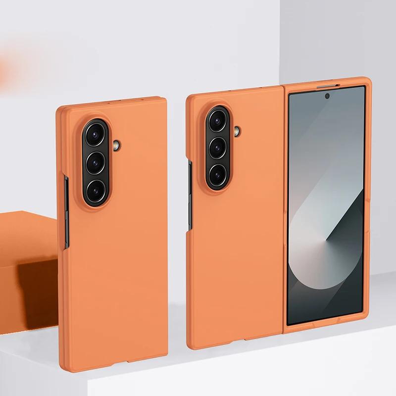 Чехол для телефона Samsung Galaxy Z Fold 7 6 5 3 4 ZFold7 Защитная крышка Конфетный Милый Ультратонкий Кожаный Жесткий Чехол
