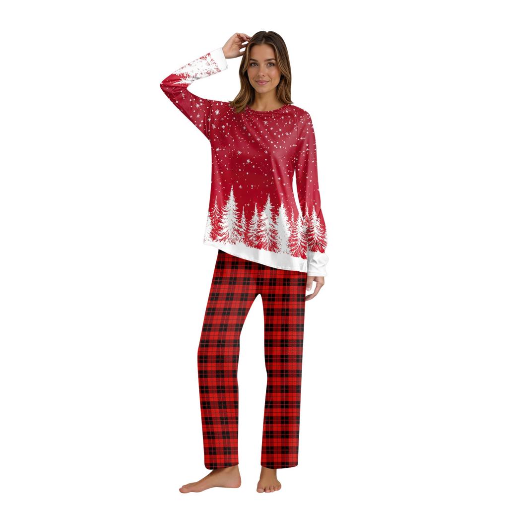 Комплект из топа и брюк с рождественскими принтами для всей семьи Одинаковые комплекты для всей семьи