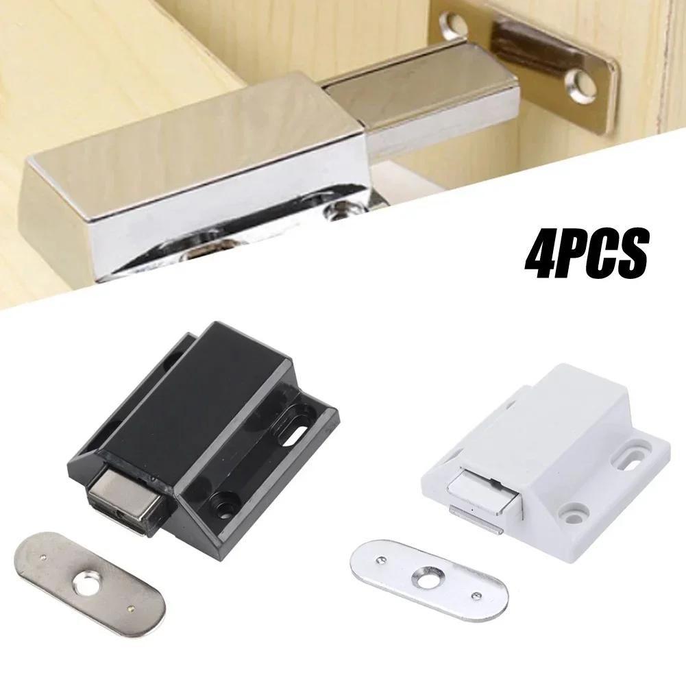 4pcs Cabinet Magnetic Catches Door Closer Kitchen Cupboard Wardrobe Catch Latch Pressure Rebound Collision Furniture Hardware