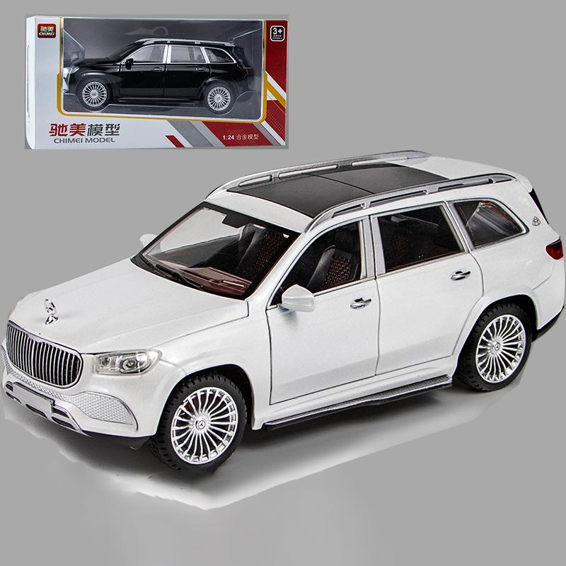 1:24-масштабная металлическая модель автомобиля GLS600, модели автомобилей из литого сплава, 6 дверей можно открыть с помощью звуковых и световых игрушек для детского орнамента
