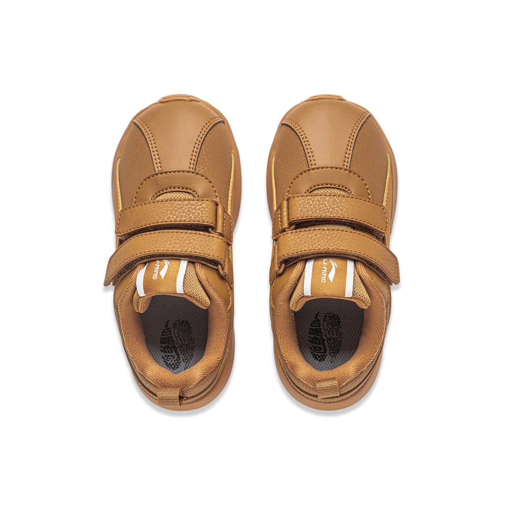 Li Ning Kids Sports Lifestyle Series Little Agan Trendy Low-Top Casual Shoes Детская повседневная обувь Longan-Brown Sandstorm-Brown YKAP148-87
