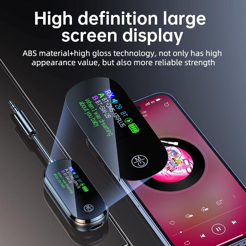 2-в-1 Bluetooth 5.4 Аудио Передатчик Приемник 3,5 мм AUX Разъем Авиационный Беспроводной Адаптер Микрофон для Телевизора Автомобильного Комплекта Динамика ПК Наушников