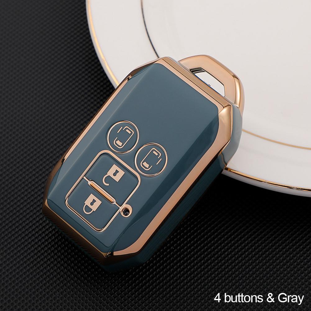 Новый гальванический чехол для автомобильных ключей из ТПУ для Suzuki Spacia MK53S Jimny Sierra Swift Wagon, аксессуары для интерьера, 4-кнопочный замок