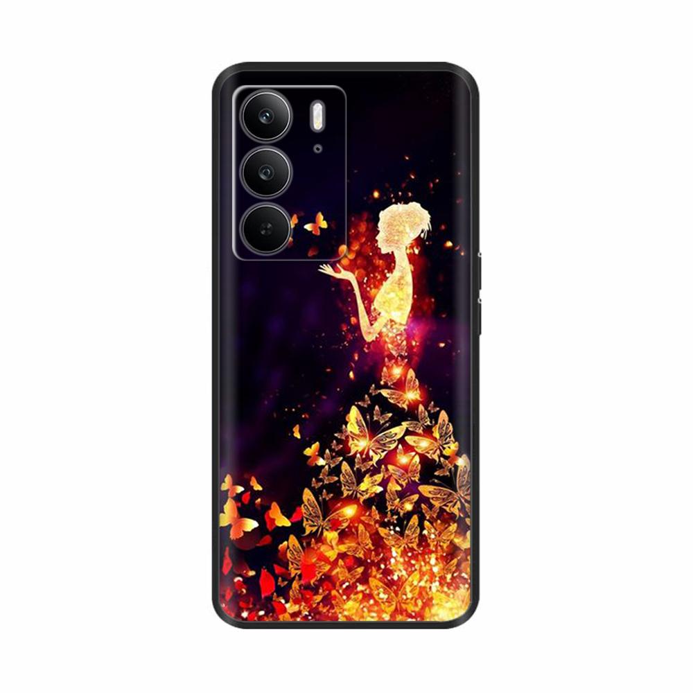 For OPPO Realme 14X Case Lovely Cartoon Butterfly Phone Case Soft Cover For Realme 14X 5G Case RMX5020 Silicone Shockproof Coque