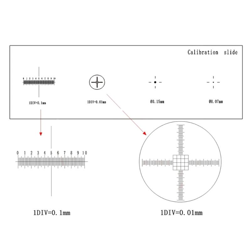 0,01 мм Микроскоп Слайды Сетка Калибровочный Слайд Линейка Перекрестие Микроскоп Калибровочная Линейка Предметный Микрометр с 4 шкалами