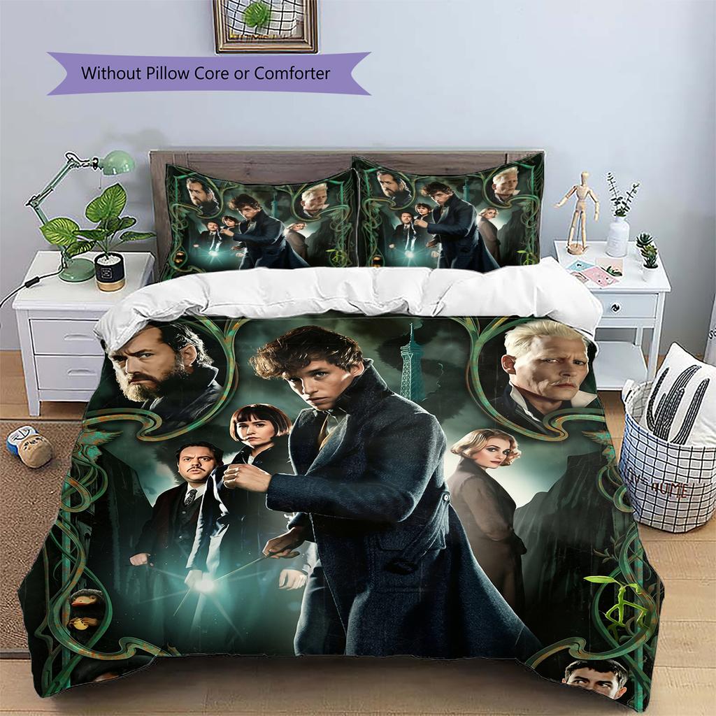Fantastic Beasts Printed Bedding Set Duvet Cover Pillowcase No Filler, Soft Home Bedroom Decor, Perfect Gift for Fans.chl