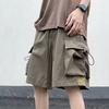 Рабочие шорты в американском стиле, мужские летние, тонкие, с большими карманами, повседневные брюки, свободные, прямые, пятиминутные брюки