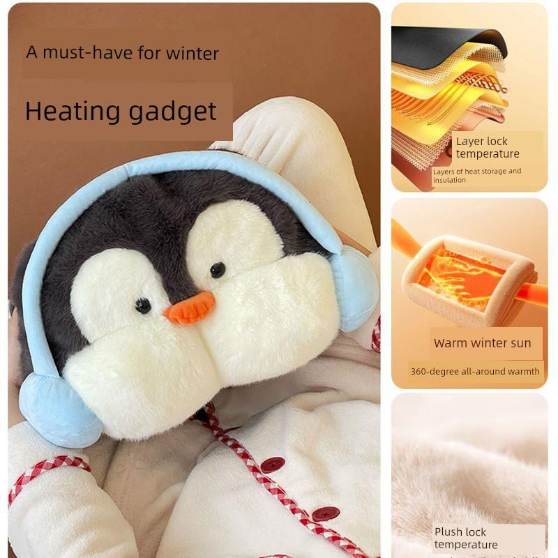 National Standard Electric Heater, Cute Penguin Electric Hot Water Bottle, Rechargeable Hand Warmer, Winter Heating Gadget, Safe and Explosion-Proof