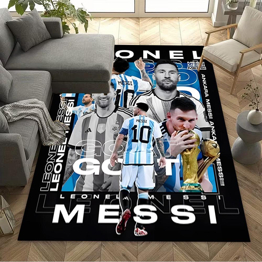 Lionel Messi Celebration Carpet Design for Outdoor Playrooms Hallway Entryway Anti-slip Rug Decorate Offices Perfect Birthday/Christmas Gift Idea