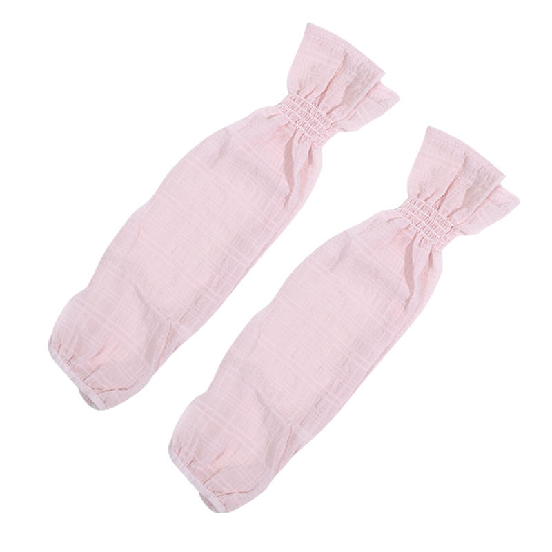 Summer Women's Ice Silk Sun Protection Arm Sleeves Elegant Pleated Bubble  Anti-UV Gloves Cooling Sleeves for Outdoor Driving Cycling