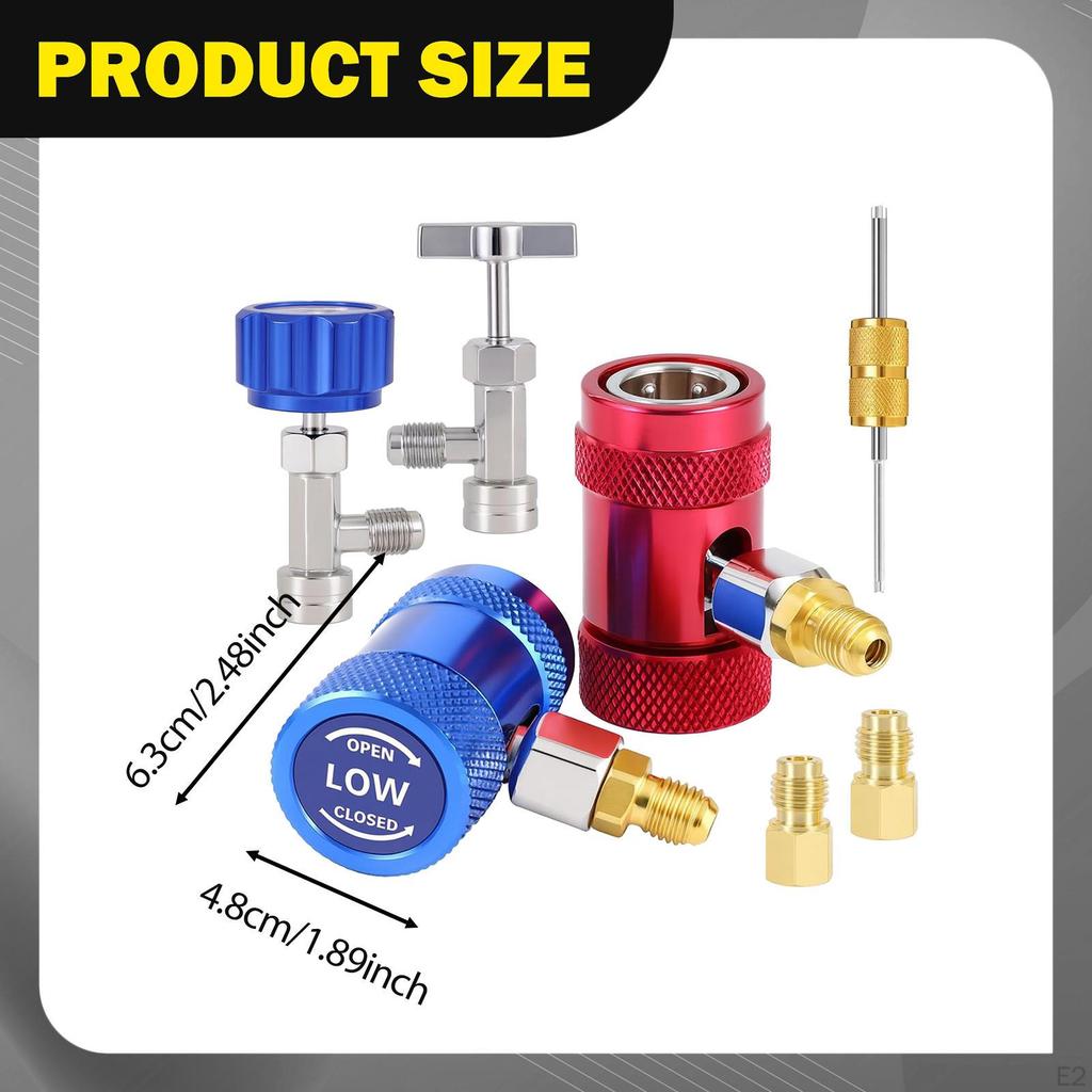 R1234yf Adapter Kit Connectors Solid Fitting High Side and Low Easy Using Couplers Self