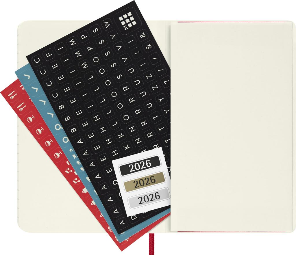 Moleskine 2026 January Weekly Pocket Size x Soft Scarlet DSF212WN2Y26 Planner, Start, 12-Month Diary, (9cm 14cm), Cover, Red,