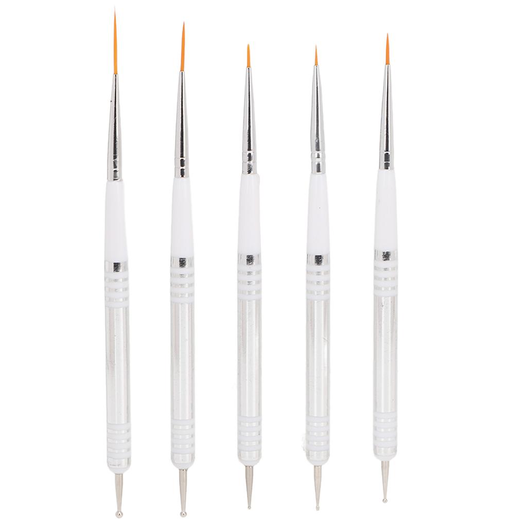 5 шт. кистей для нейл-арта, двухсторонние, для детализации, рисования, с тонким кончиком, ручки для доттинга для домашнего DIY, салонного маникюра