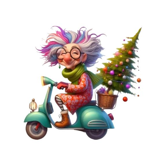 Acrylic Car Rear Princess/Old Lady Christmas View Mirror Charm Fairy Ornament 2D Flat Auto