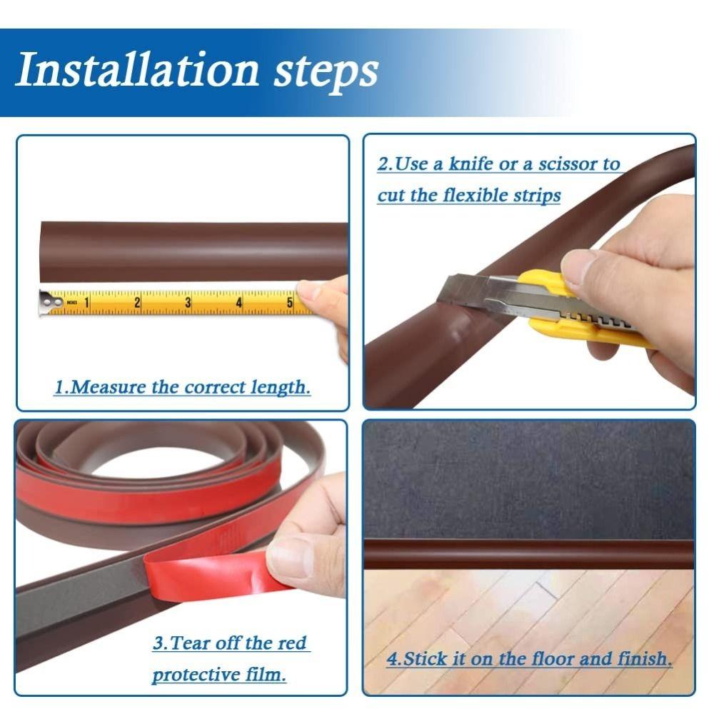 Durable Carpet to Tile Floor Transition Strip Wear-resistant Self Adhesive Edging Trim PVC 100cm Doorway Divider Strip Household