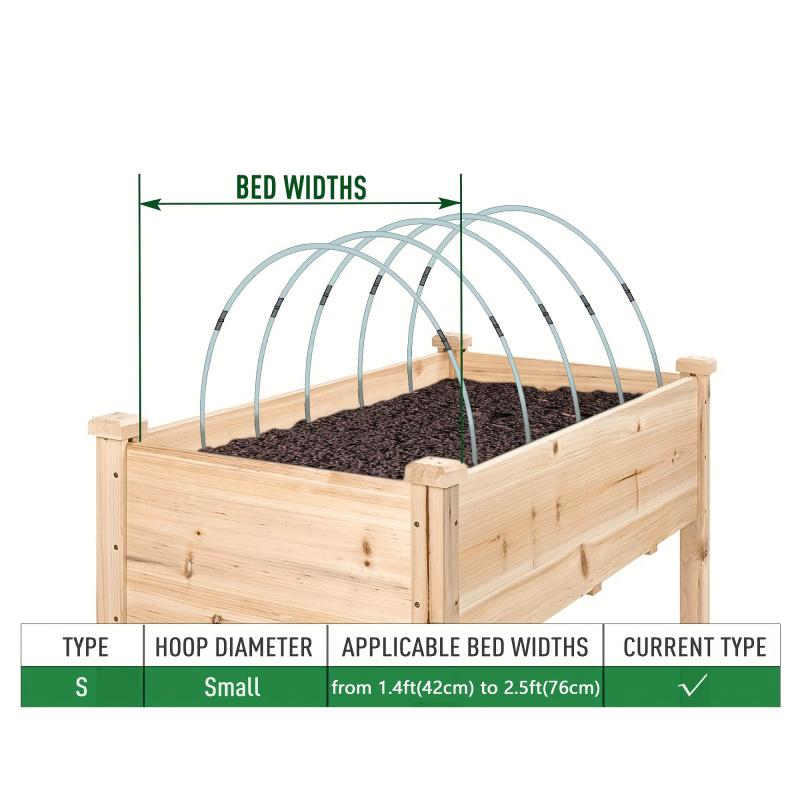 25pcs Garden Hoops For DIY Grow Tunnel Rust-Proof Fiberglass Support Frame Greenhouse Hoops For Raised Beds, Garden FabricNettin