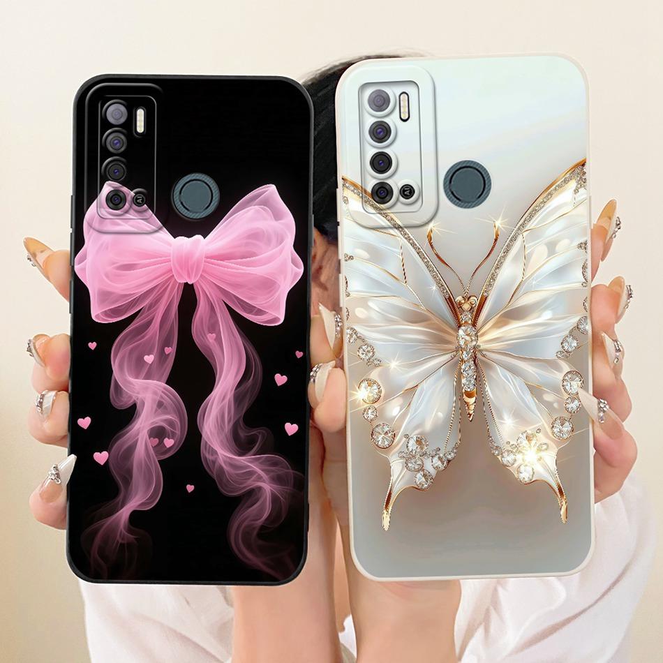 For Tecno Spark Power 2 LC8 Cute Cat Flower Cartoon Phone Case For Tecno Spark Power2 Shockproof Soft Silicone Bumpers