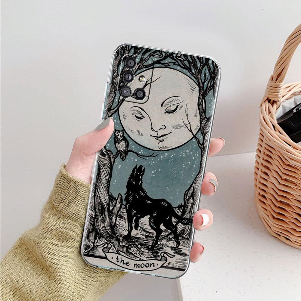 Чехол с тотемом Лунного Таро для Samsung Galaxy A51 A21s A52 A71 A12 A31 A41 A32 A02s M31 A11 A72 M51 M30s, прозрачный чехол для телефона